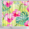 BigProStore Bathroom Curtain Tropical Palm Leaves And Hibiscus Flowers Shower Curtain Bathroom Decor Hawaii Shower Curtain / Small (165x180cm | 65x72in) Hawaii Shower Curtain