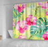 BigProStore Bathroom Curtain Tropical Palm Leaves And Hibiscus Flowers Shower Curtain Bathroom Decor Hawaii Shower Curtain
