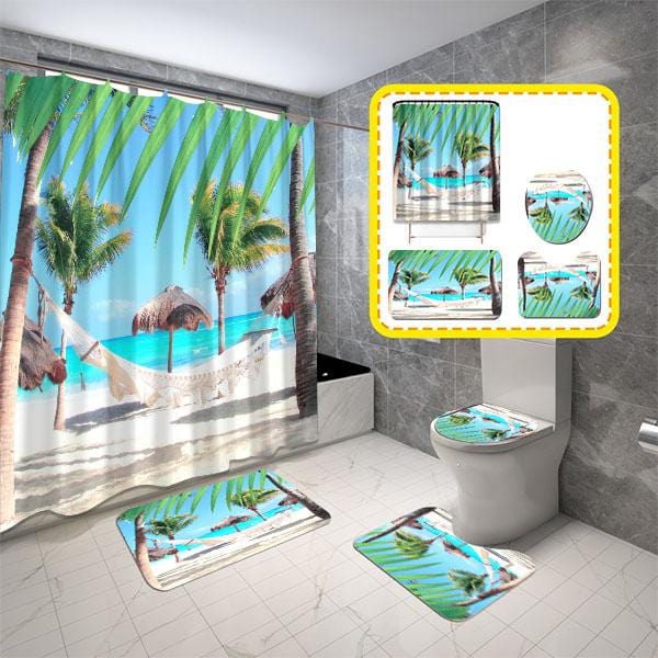 tropical themed bathroom