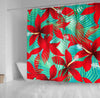 BigProStore Hawaii Bath Curtain Tropical Red Hibiscus Shower Curtain Small Bathroom Decor Ideas Hawaii Shower Curtain
