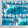 BigProStore Hawaii Bathroom Curtain Tropical Surf Wave With Palm Trees Shower Curtain Home Bath Decor Hawaii Shower Curtain / Small (165x180cm | 65x72in) Hawaii Shower Curtain