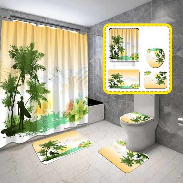 Complete Bathroom Sets Tropical Surfer Shower Curtain Small