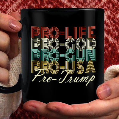 Trump 2020 Mug Pro Life God USA MAGA Retro Trump Coffee Mug