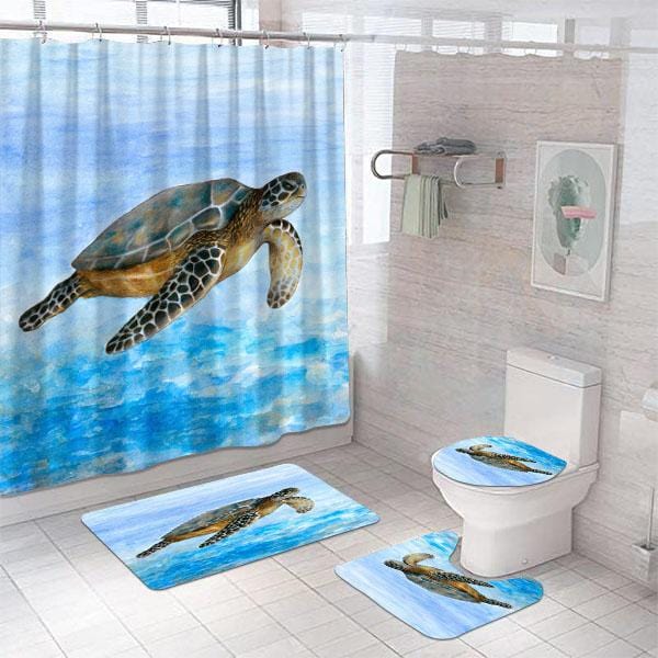 Sea Turtle Bathroom Sets Fantastic Turtle 1 Bathroom Accessories Set –  BigProStore