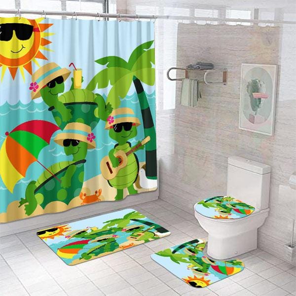 Sea Turtle Bathroom Sets Fabulous Turtles Summer Beach Party Cute Kids –  BigProStore