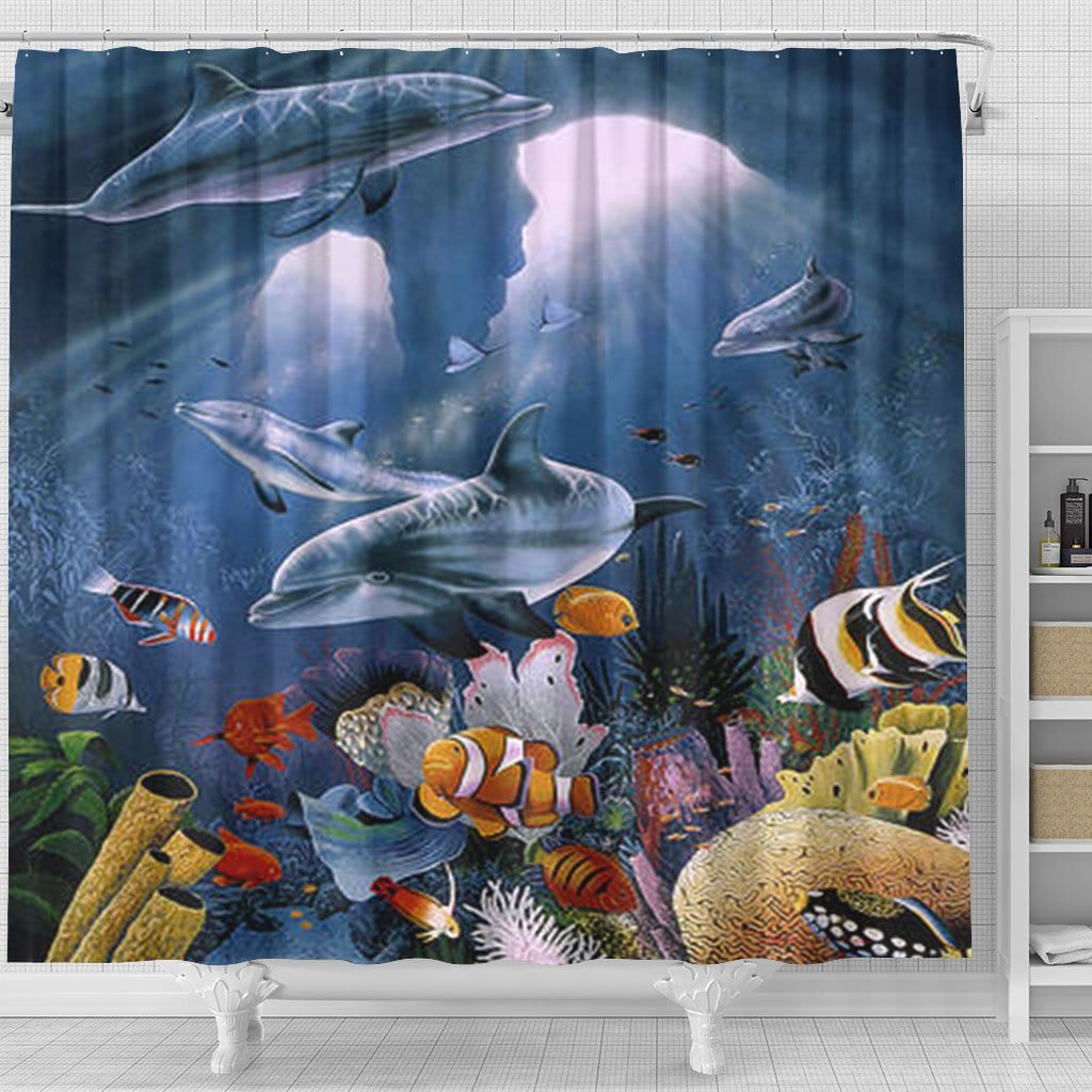 Dolphin Fish Shower Curtains Twilight Graeme Cute Shower Curtains –  BigProStore