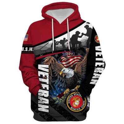 BigProStore Us Marine Corps Military Clothing U.S.M.C Veteran Ego Usa Army Hoodie - Sweatshirt - Tshirt - Zip Hoodie Hoodie / S