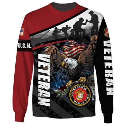 BigProStore Us Marine Corps Military Clothing U.S.M.C Veteran Ego Usa Army Hoodie - Sweatshirt - Tshirt - Zip Hoodie Sweatshirt / S