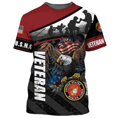 BigProStore Us Marine Corps Military Clothing U.S.M.C Veteran Ego Usa Army Hoodie - Sweatshirt - Tshirt - Zip Hoodie T-shirt / S