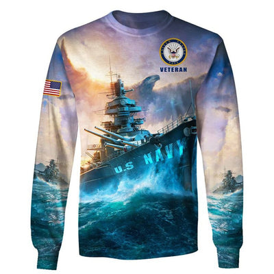 BigProStore US NAVY Military Clothing U.S.Navy Veteran Battleship USA Army Hoodie - Sweatshirt - Tshirt - Zip Hoodie Sweatshirt / S