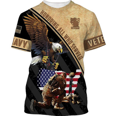 BigProStore Navy Veteran Apparel U.S Navy Honoring All Who Served USA Army Hoodie - Sweatshirt - Tshirt - Zip Hoodie T-shirt / S