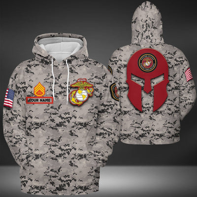 BigProStore Personalized Name USMC Hoodie Mens Womens All Over Print US Marine Corps Shirt Pullover Hooded Sweatshirt BPS455 3D Printed Shirt