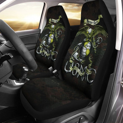 BigProStore Marine Back Seat Covers USMC Style Luxury Car Seat Covers Polyester Microfiber Set Of 2 USMC car seat cover