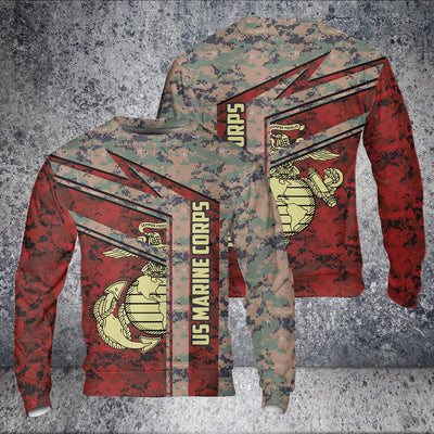 BigProStore USMC Hoodie Mens Womens All Over Print US Marine Corps Shirt Pullover Hooded Sweatshirt BPS836 3D Printed Shirt