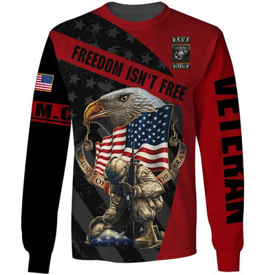 BigProStore Men'S Marine Corps Apparel & Gifts Usmc Freedom Is Not Free Usa Army Hoodie - Sweatshirt - Tshirt - Zip Hoodie Sweatshirt / S