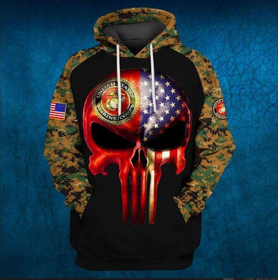BigProStore USMC Hoodie Mens Womens All Over Print US Marine Corps Shirt Pullover Hooded Sweatshirt BPS136 3D Printed Shirt