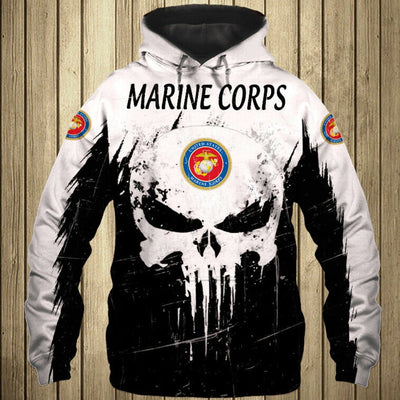 BigProStore USMC Hoodie Mens Womens All Over Print US Marine Corps Shirt Pullover Hooded Sweatshirt BPS193 3D Printed Hoodie / S 3D Printed Shirt