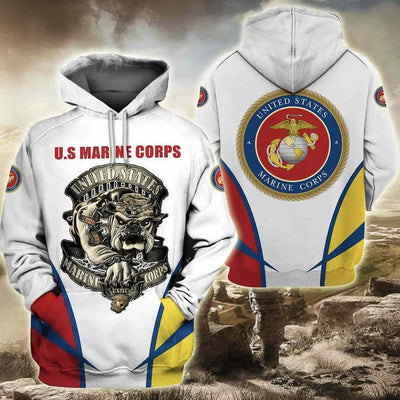 BigProStore USMC Hoodie Mens Womens All Over Print US Marine Corps Shirt Pullover Hooded Sweatshirt BPS641 3D Printed Hoodie / S 3D Printed Shirt
