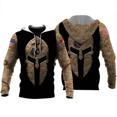 BigProStore USMC Hoodie Mens Womens All Over Print US Marine Corps Shirt Pullover Hooded Sweatshirt BPS660 3D Printed Hoodie / S 3D Printed Shirt