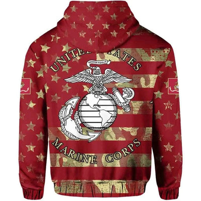 BigProStore USMC Hoodie Mens Womens All Over Print US Marine Corps Shirt Pullover Hooded Sweatshirt BPS749 3D Printed Shirt