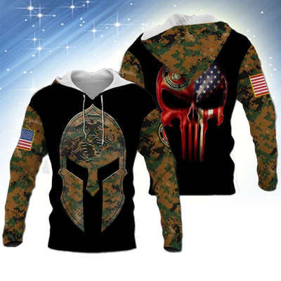 BigProStore USMC Hoodie Mens Womens All Over Print US Marine Corps Shirt Pullover Hooded Sweatshirt BPS907 3D Printed Hoodie / S 3D Printed Shirt