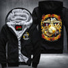 BigProStore USMC Traditional Foil Fleece Hoodie Marine Corps Shirt BPS119 Black / S Fleece Hoodie
