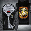 BigProStore USMC Traditional Foil Fleece Hoodie Marine Corps Shirt BPS119 Gray / S Fleece Hoodie