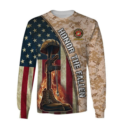 BigProStore United States Marine Corps Apparel Usmc Honor The Fallen Usa Army Hoodie - Sweatshirt - Tshirt - Zip Hoodie Sweatshirt / S