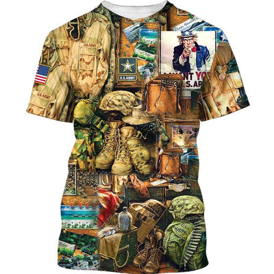 BigProStore Us Army Clothing Us Army I Want You USA Army Hoodie - Sweatshirt - Tshirt - Zip Hoodie T-shirt / S