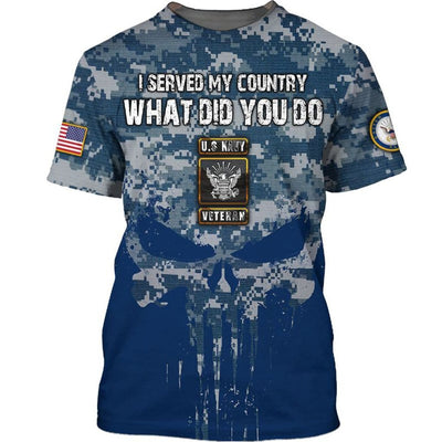 BigProStore Men'S Navy Apparel & Gifts US NAVY I Served My Country USA Army Hoodie - Sweatshirt - Tshirt - Zip Hoodie T-shirt / S