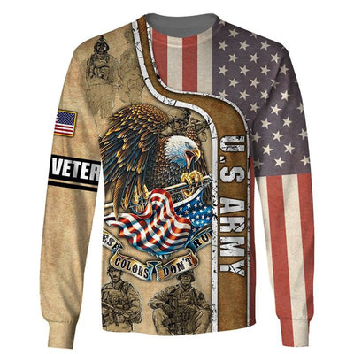 BigProStore Us Army Clothing Us Veteran These Colors Do Not Run USA Army Hoodie - Sweatshirt - Tshirt - Zip Hoodie Sweatshirt / S