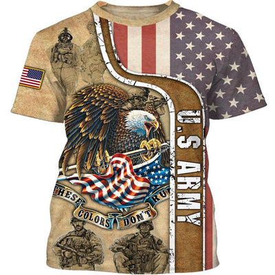 BigProStore Us Army Clothing Us Veteran These Colors Do Not Run USA Army Hoodie - Sweatshirt - Tshirt - Zip Hoodie T-shirt / S