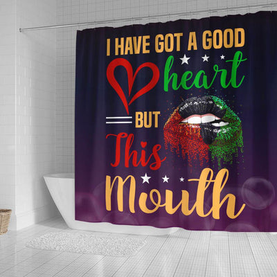 BigProStore Unique Afro Girl I Have Got A Good Heart But This Mouth African American Themed Shower Curtains Afro Bathroom Decor BPS021 Small (165x180cm | 65x72in) Shower Curtain