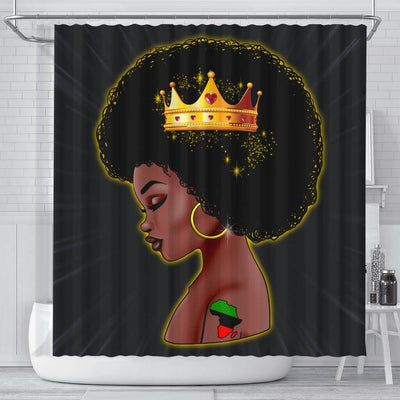 BigProStore Unique Beautiful Afro Woman With Crown African American Print Shower Curtains African Bathroom Accessories BPS060 Small (165x180cm | 65x72in) Shower Curtain