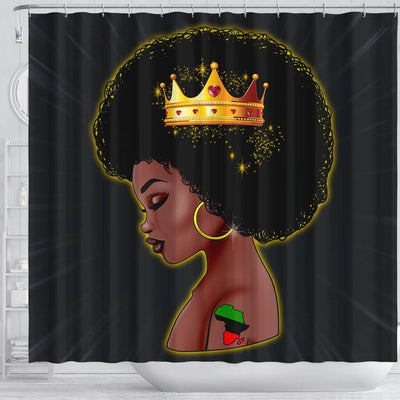BigProStore Unique Beautiful Afro Woman With Crown African American Print Shower Curtains African Bathroom Accessories BPS060 Shower Curtain
