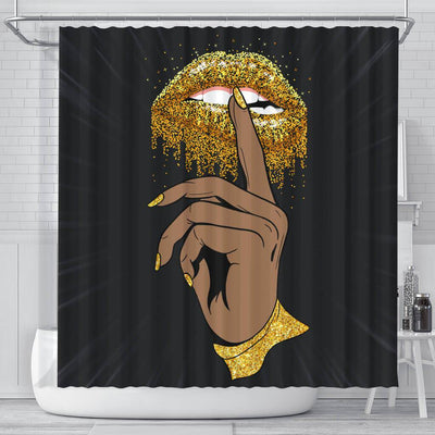 BigProStore Unique Black Girl Keep Silent African Style Shower Curtains African Bathroom Accessories BPS077 Small (165x180cm | 65x72in) Shower Curtain