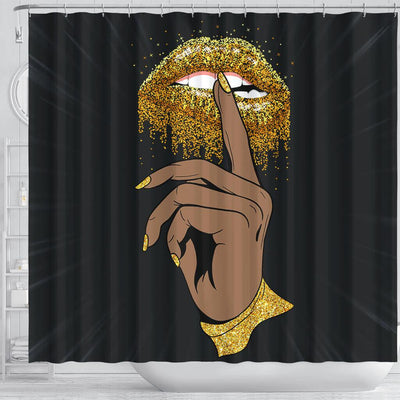 BigProStore Unique Black Girl Keep Silent African Style Shower Curtains African Bathroom Accessories BPS077 Shower Curtain