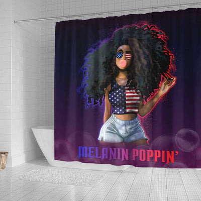 BigProStore Unique Fashion Afro Girl Melanin Poppin' African American Bathroom Shower Curtains Afrocentric Bathroom Decor BPS116 Small (165x180cm | 65x72in) Shower Curtain