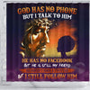 BigProStore Unique God Has No Phone But I Talk To Him Natural Girl African American Print Shower Curtains African Bathroom Accessories BPS124 Shower Curtain