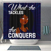 BigProStore Unique What She Tackles She Conquers Afro Girl African American Inspired Shower Curtains Afro Bathroom Decor BPS235 Shower Curtain