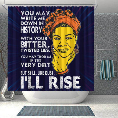 BigProStore Unique You May Write Me Down In History But Still Like Dust I'll Rise Black History Shower Curtains Afro Bathroom Accessories BPS244 Shower Curtain