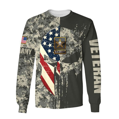 BigProStore Us Military Clothing United States Army Skull USA Army Hoodie - Sweatshirt - Tshirt - Zip Hoodie Sweatshirt / S