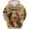 BigProStore U.S.M.C Veteran Apparel United States Marines Honoring All Usa Army Hoodie - Sweatshirt - Tshirt - Zip Hoodie Zip Hoodie / S