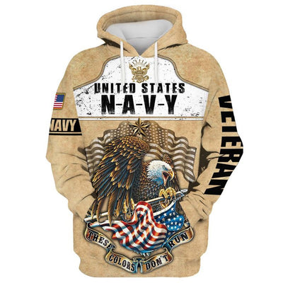 BigProStore US NAVY Military Clothing United States Navy These Color Don_T Run USA Army Hoodie - Sweatshirt - Tshirt - Zip Hoodie Hoodie / S