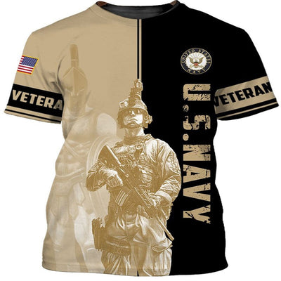 BigProStore U.S.Navy Veteran Apparel United States Veteran Navy USA Army Hoodie - Sweatshirt - Tshirt - Zip Hoodie T-shirt / S