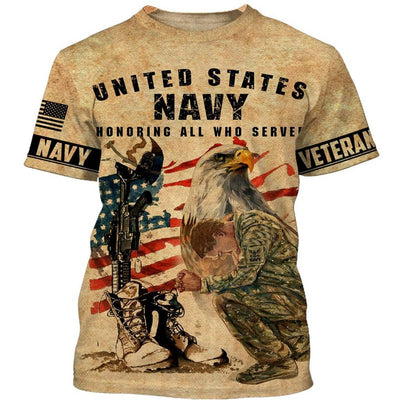 BigProStore US NAVY Clothing United States Navy Honoring All Who Served USA Army Hoodie - Sweatshirt - Tshirt - Zip Hoodie T-shirt / S