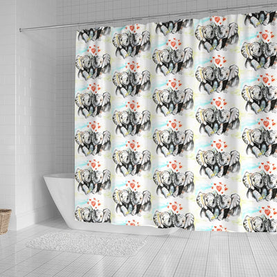 BigProStore Elephant Bathroom Sets Valentines Bathroom Decor Shower Curtain