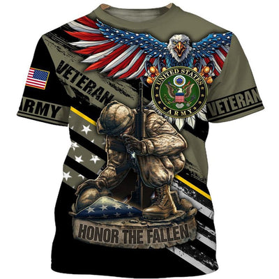 BigProStore U.S.Army Veteran Apparel Veteran Honor The Fallen USA Army Hoodie - Sweatshirt - Tshirt - Zip Hoodie T-shirt / S
