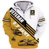 BigProStore Us Military Clothing Veteran U.S.Army White Yellow USA Army Hoodie - Sweatshirt - Tshirt - Zip Hoodie Zip Hoodie / S