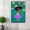 BigProStore Vintage Africa Posters Dark Skin Girl Cartoon Chibi African Inspired Home Decor 12" x 18" Poster